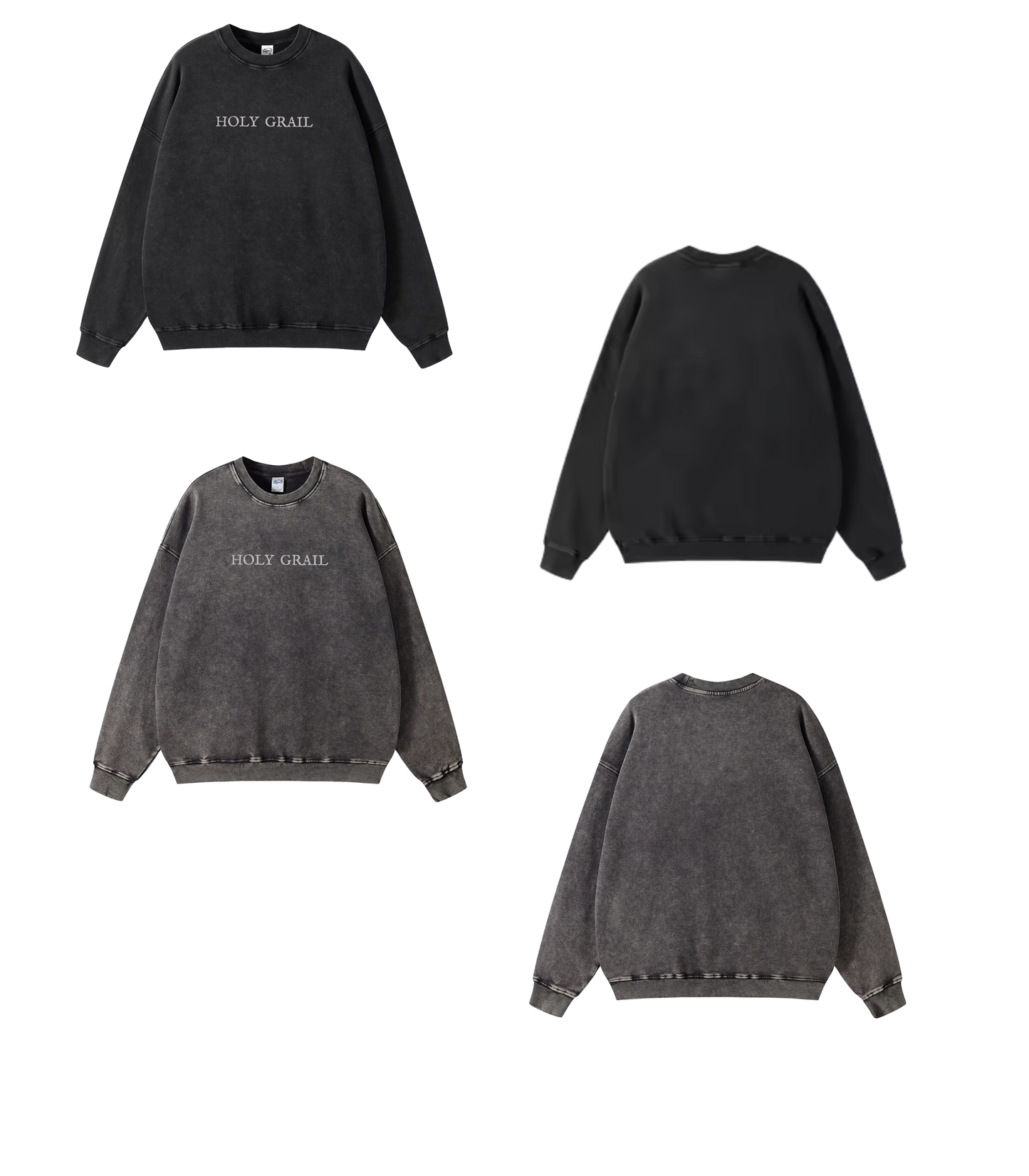 HOLY GRAIL BLANKS ACID WASHED CREWNECK (2-4 weeks until product shipped)