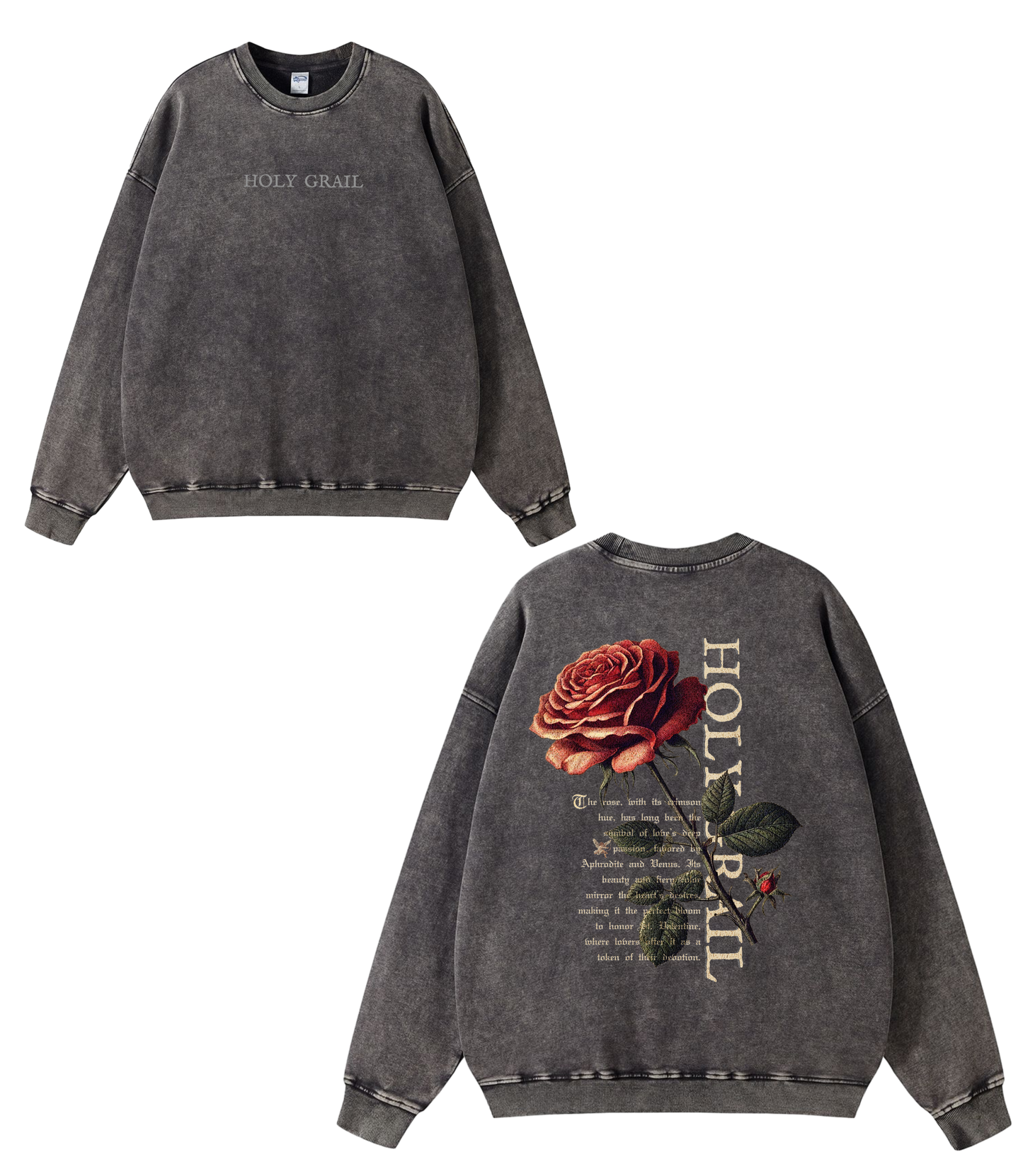 HOLY GRAIL LOVER'S ROSE CREWNECK PRE-ORDER (2-4 weeks until product shipped)
