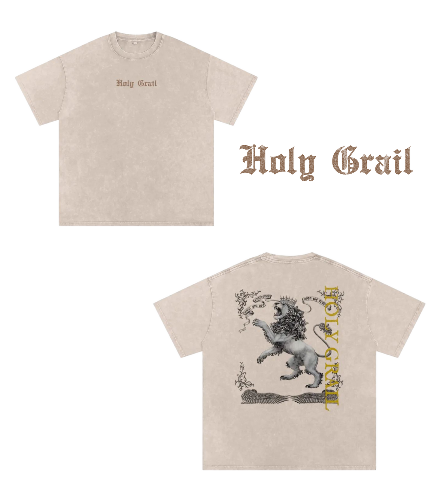 Holy Grail -King of Kings - Acid Wash Oversize T-Shirt - 250 GSM - 2 WEEKS TO SHIP