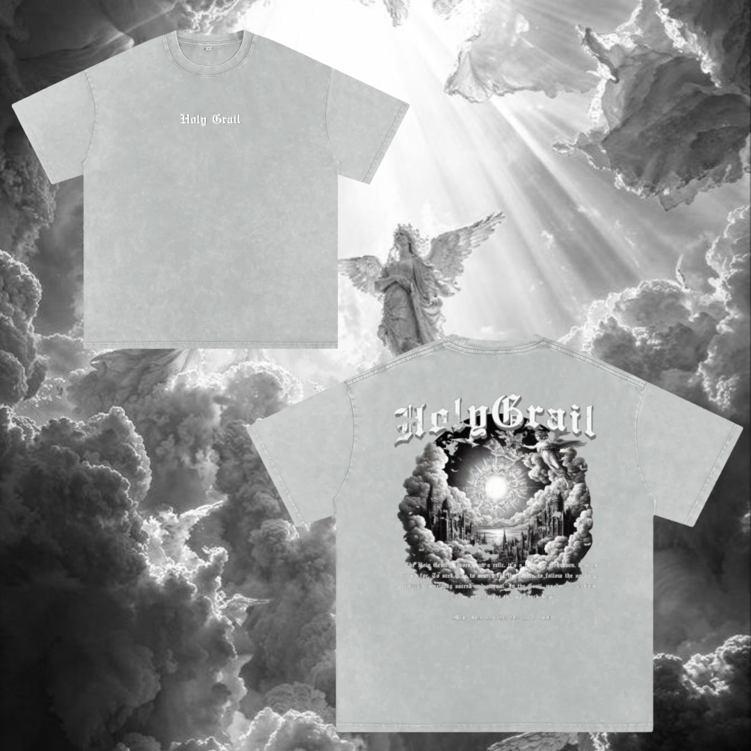Holy Grail "Heaven" Acid Washed Oversized Tee