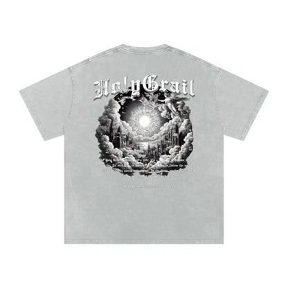 Holy Grail "Heaven" Acid Washed Oversized Tee