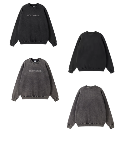 HOLY GRAIL BLANKS ACID WASHED CREWNECK (2-4 weeks until product shipped)
