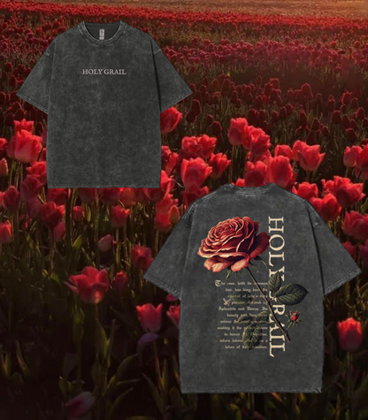 HOLY GRAIL LOVER'S ROSE T SHIRT PRE-ORDER (2-4 weeks until product shipped)