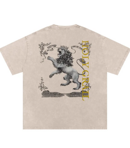 Holy Grail -King of Kings - Acid Wash Oversize T-Shirt - 250 GSM - 2 WEEKS TO SHIP