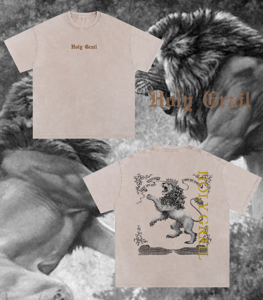 Holy Grail -King of Kings - Acid Wash Oversize T-Shirt - 250 GSM - 2 WEEKS TO SHIP